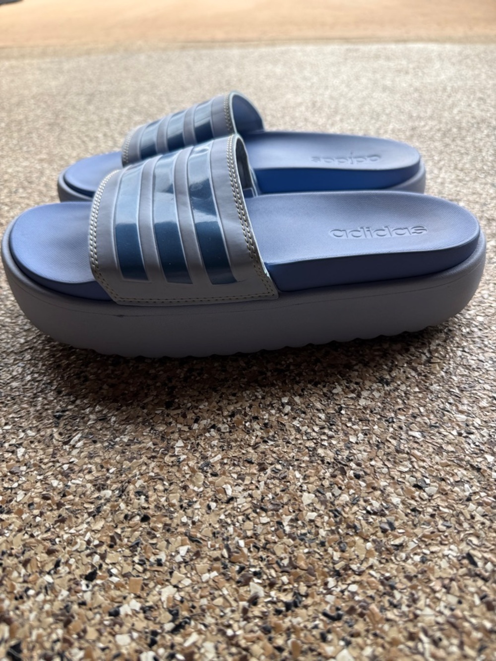 Platform Adidas Slides- size 8